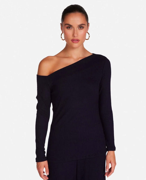 Maples One Shoulder Top Black - miamidrugpossession