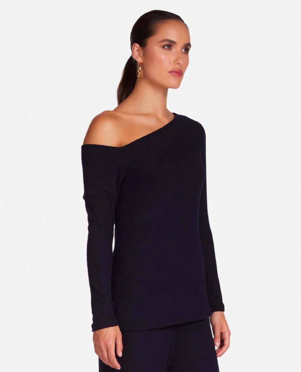 Maples One Shoulder Top Black - miamidrugpossession