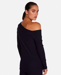 Maples One Shoulder Top Black - miamidrugpossession