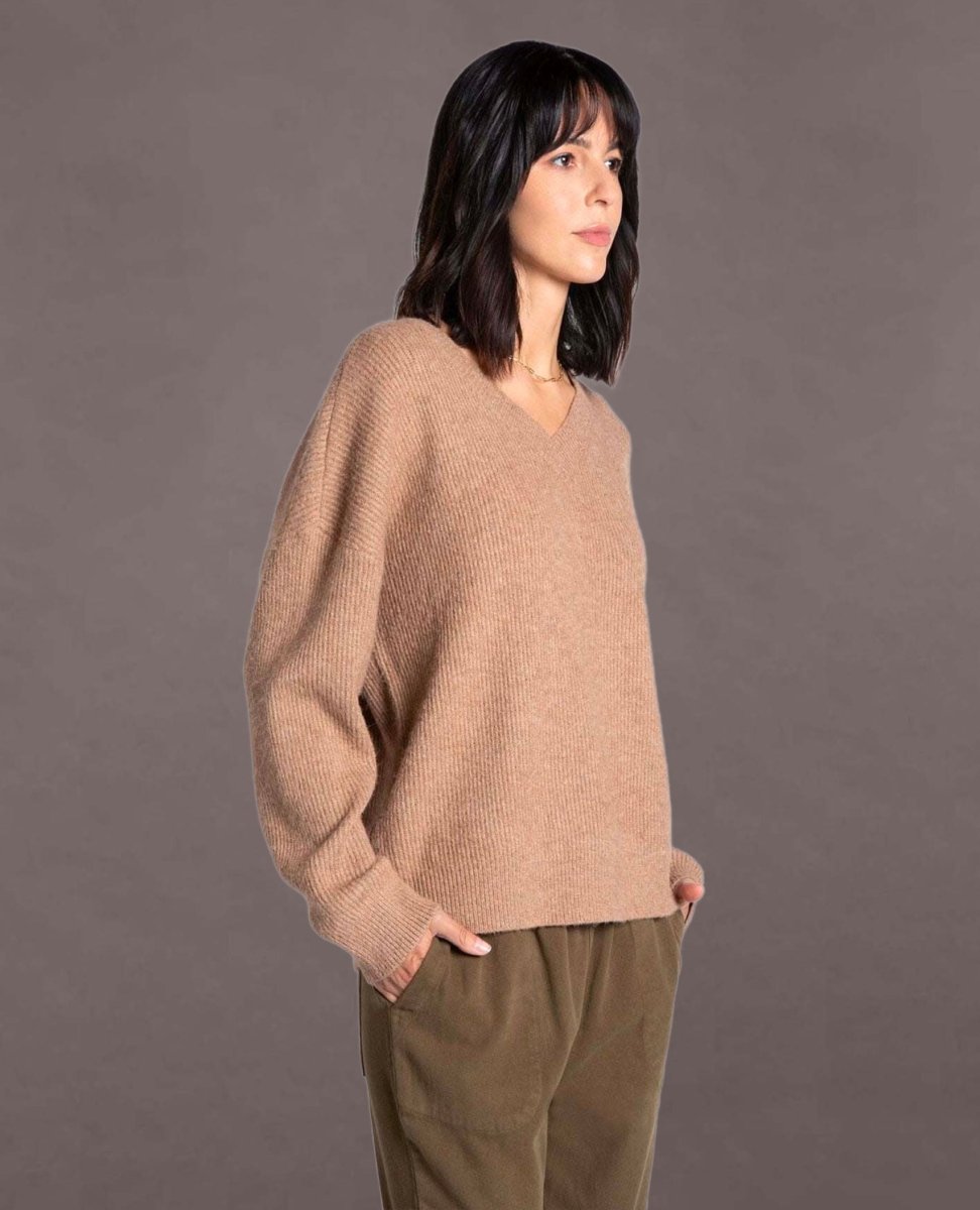 Maria Long Sleeve Sweater Camel - clearpathherbicide