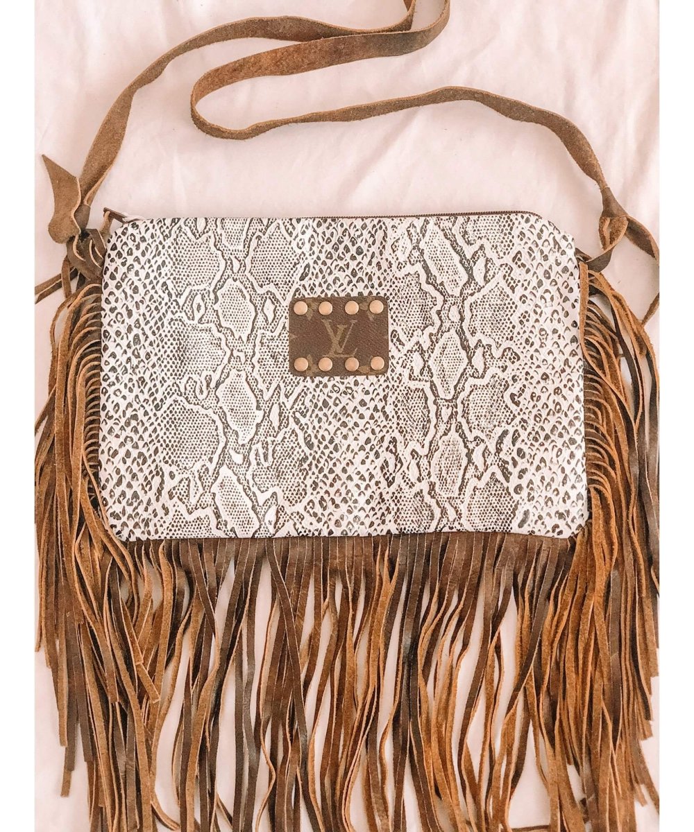 Maxine Crossbody Fringe LV Bag Snake - miamidrugpossession