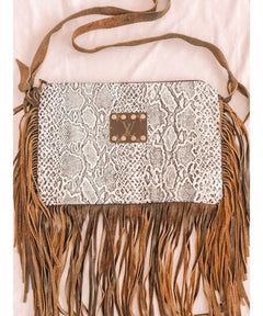 Maxine Crossbody Fringe LV Bag Snake - clearpathherbicide