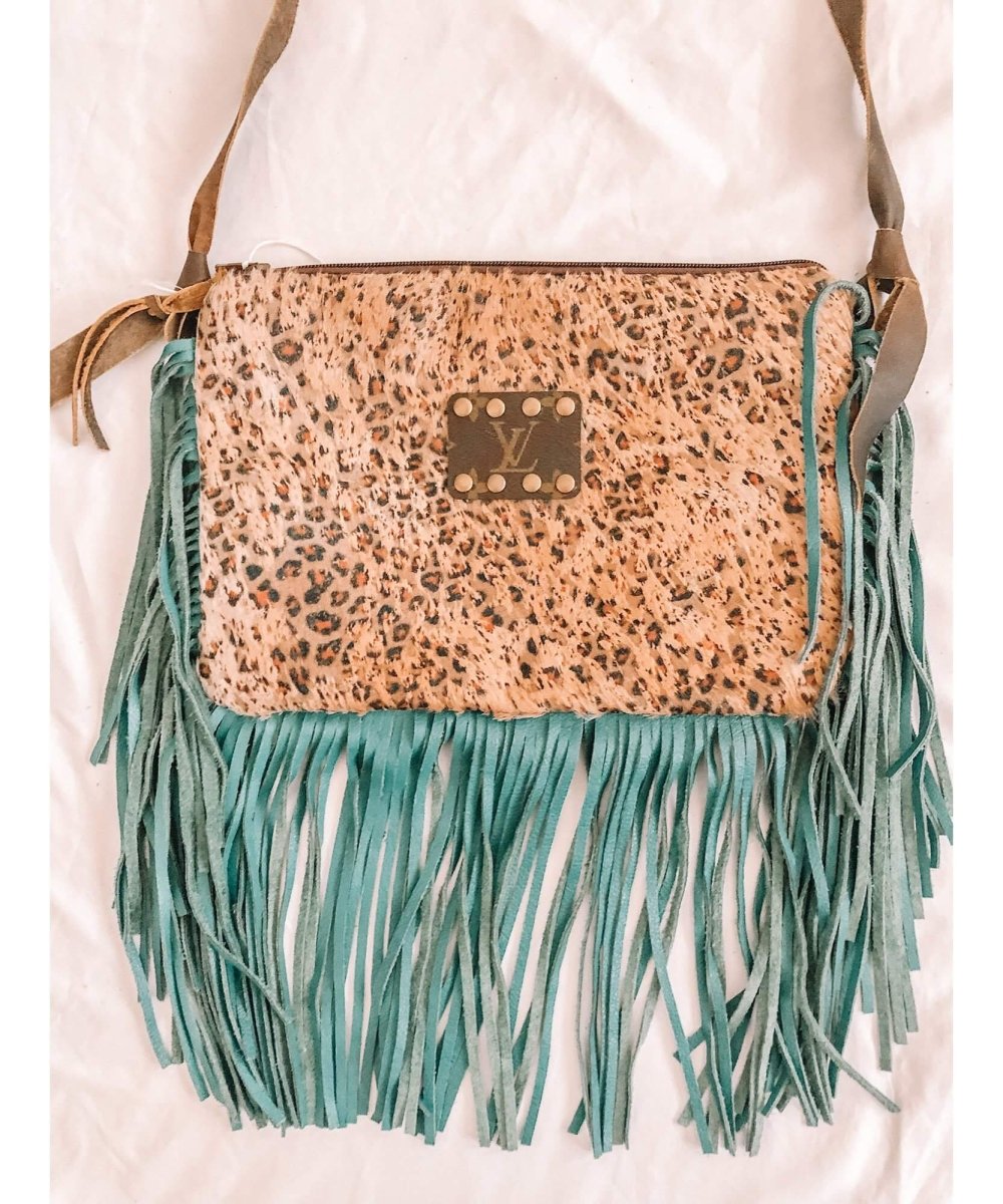 Maxine Crossbody Fringe LV Bag Turquoise - miamidrugpossession