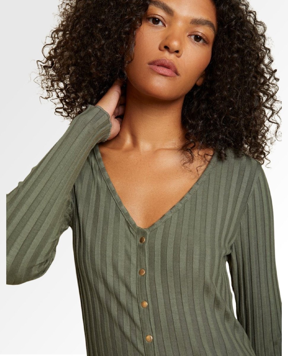 Mayumi Long Slim Snap Cardigan Willow - clearpathherbicide