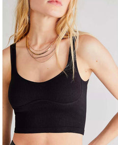 Meg Seamless Crop Black - miamidrugpossession