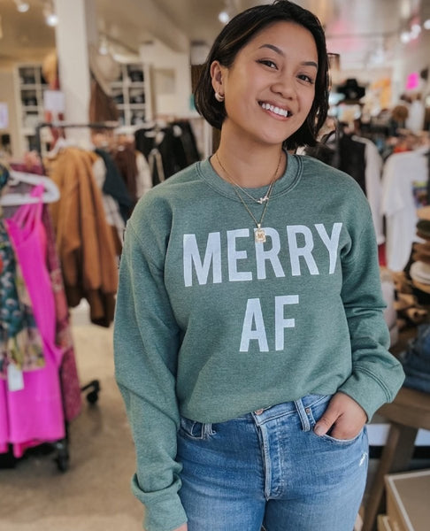 Merry AF Green Sweatshirt - clearpathherbicide