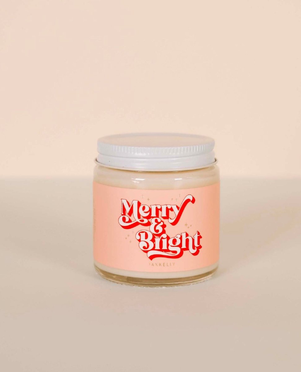 Merry Bright Mini Candle 4 oz. - PINK ARROWS