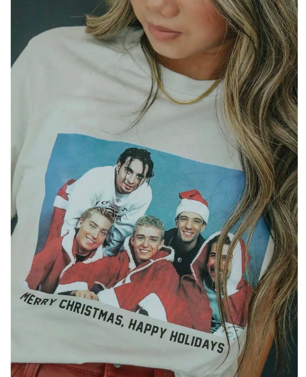 Merry Christmas and Happy Holidays Tee - PINK ARROWS