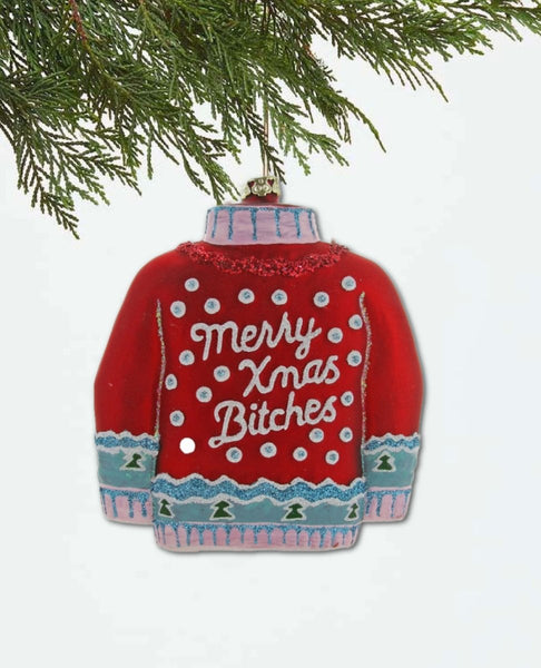 Merry Christmas B*tches Red Ornament - clearpathherbicide