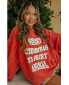 Merry Christmas Ya Filthy Animal Sweatshirt - clearpathherbicide