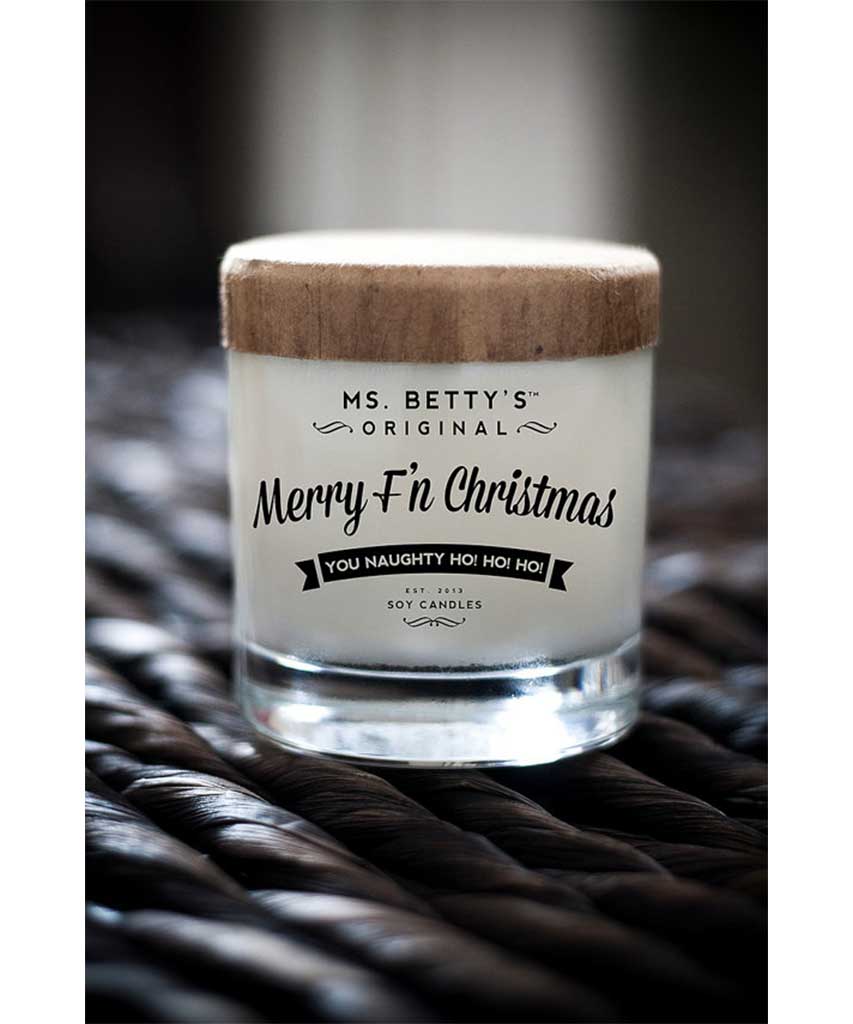 Merry F'N Christmas Cozy Fire Candle - clearpathherbicide