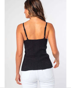 Mesmerized Black Sweater Tank Top - miamidrugpossession