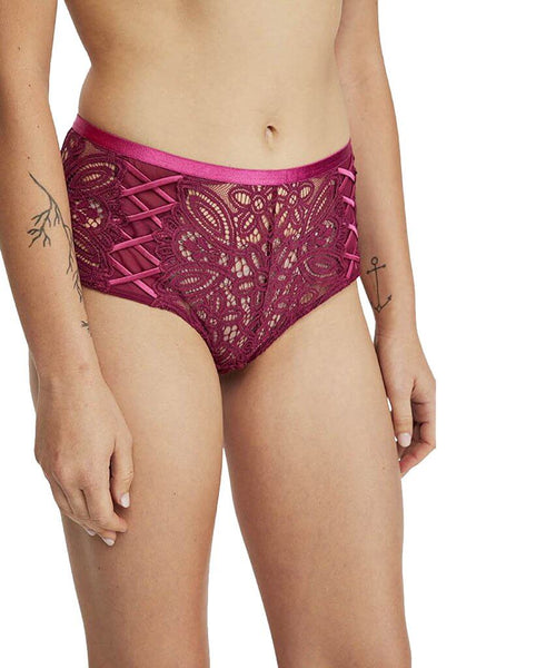 Mila High Waisted Undie, Berry - miamidrugpossession