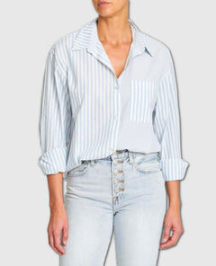 Millie Long Sleeve Shirt Blue Mist - miamidrugpossession