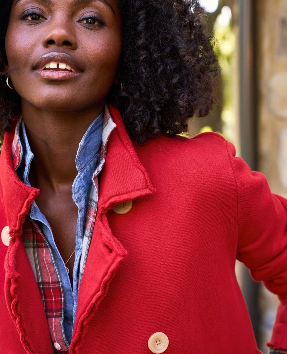 Mini Belfast Crop Peacoat Crimson Fleece - miamidrugpossession