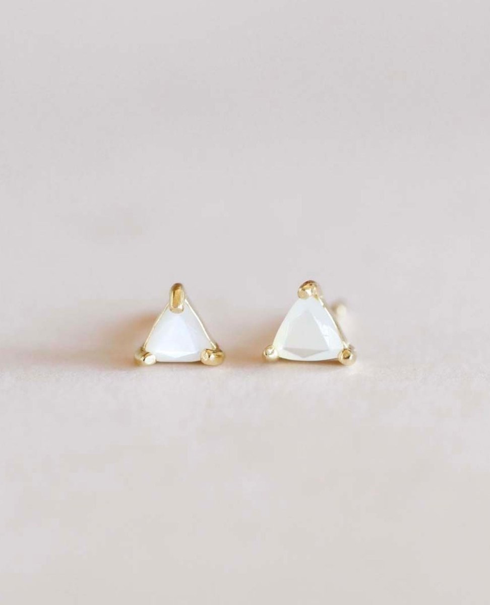 Mini Energy Gem Mother of Pearl Earrings - miamidrugpossession