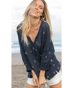 Mini Starfish Indigo Silver Sweater - clearpathherbicide