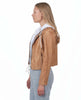 Molly Patina Hood Leather Jacket Au Lait - clearpathherbicide