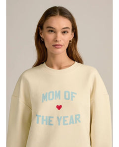 Mom Of The Year Sweatshirt Gardenia/Baby Blue - PINK ARROWS