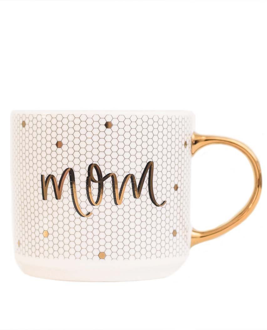 Mom Tile Coffee Mug - PINK ARROWS