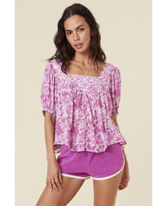 Mossy Short Sleeve Blouse Lilac - clearpathherbicide