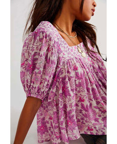 Mossy Short Sleeve Blouse Lilac - clearpathherbicide