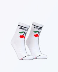 Mother Cherry Sock White - PINK ARROWS