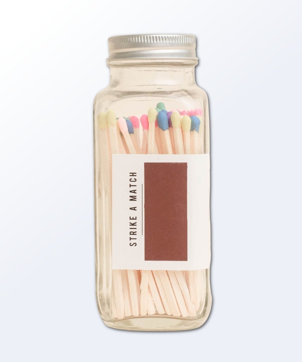 Multicolor Rainbow Matches - Glass Jar - miamidrugpossession