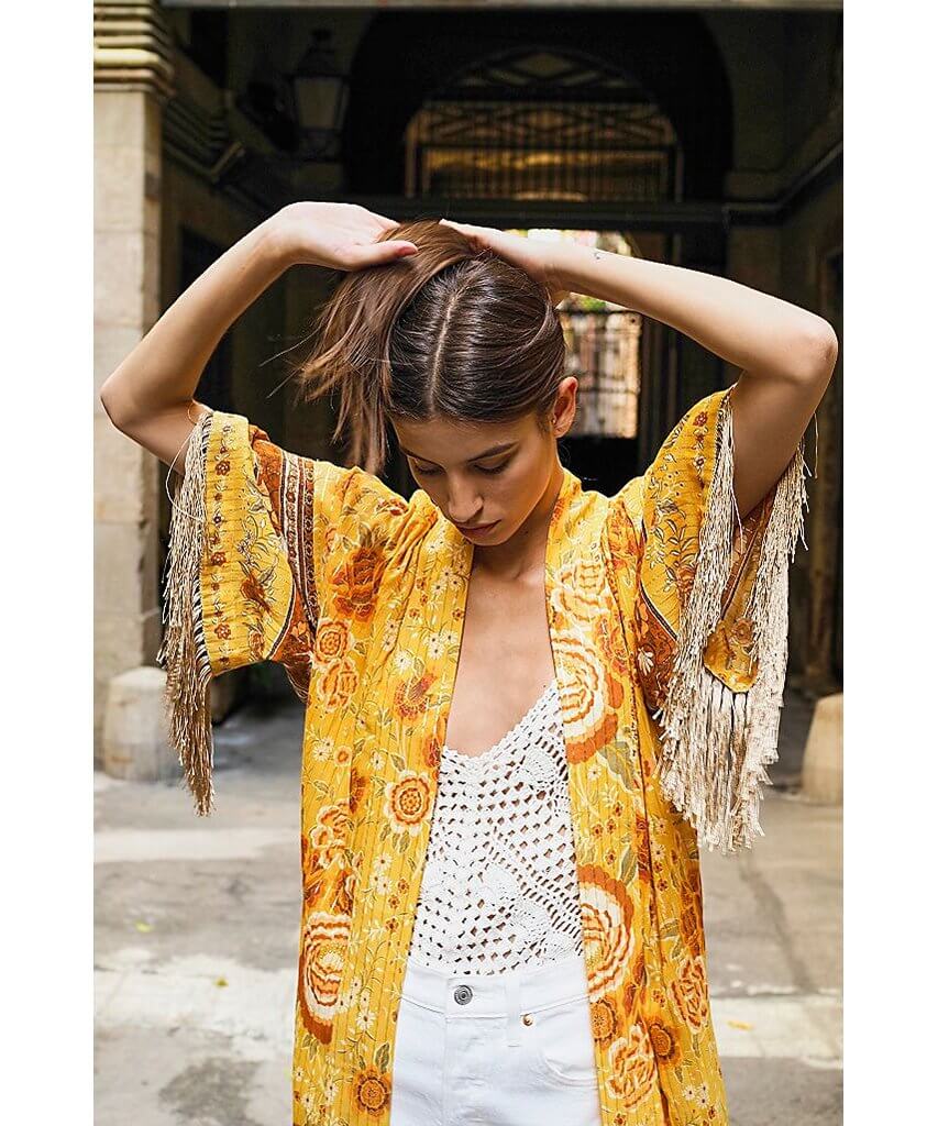 Mystic Tasselled Robe Sunflower - miamidrugpossession