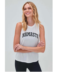 Namaste Tank White - PINK ARROWS