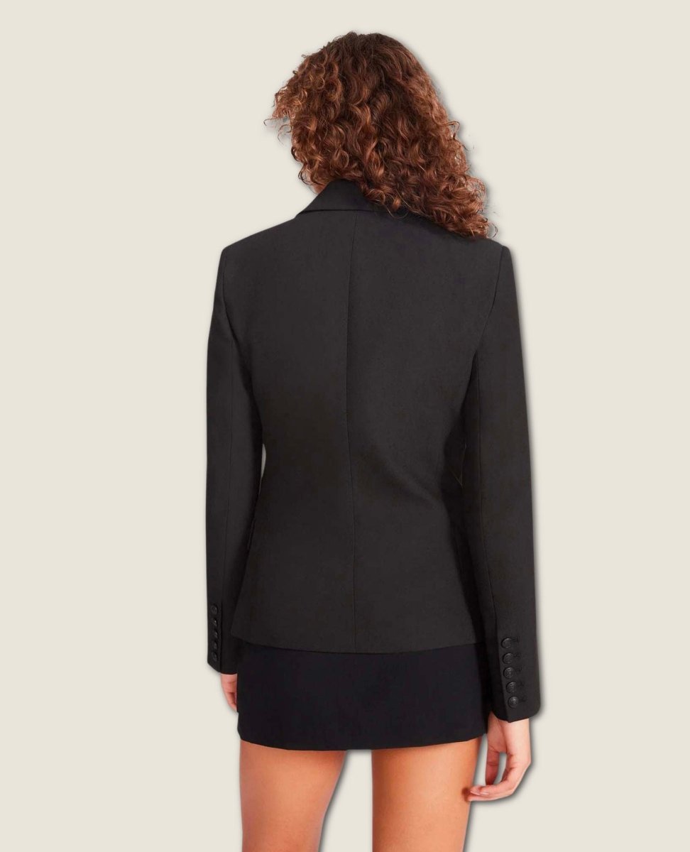 Naomi Double Breasted Blazer Black - miamidrugpossession