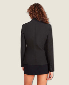 Naomi Double Breasted Blazer Black - PINK ARROWS