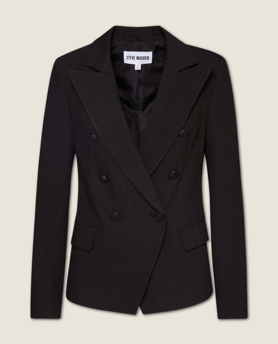 Naomi Double Breasted Blazer Black - miamidrugpossession