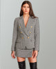 Naomi Double Breasted Blazer Black Check - miamidrugpossession