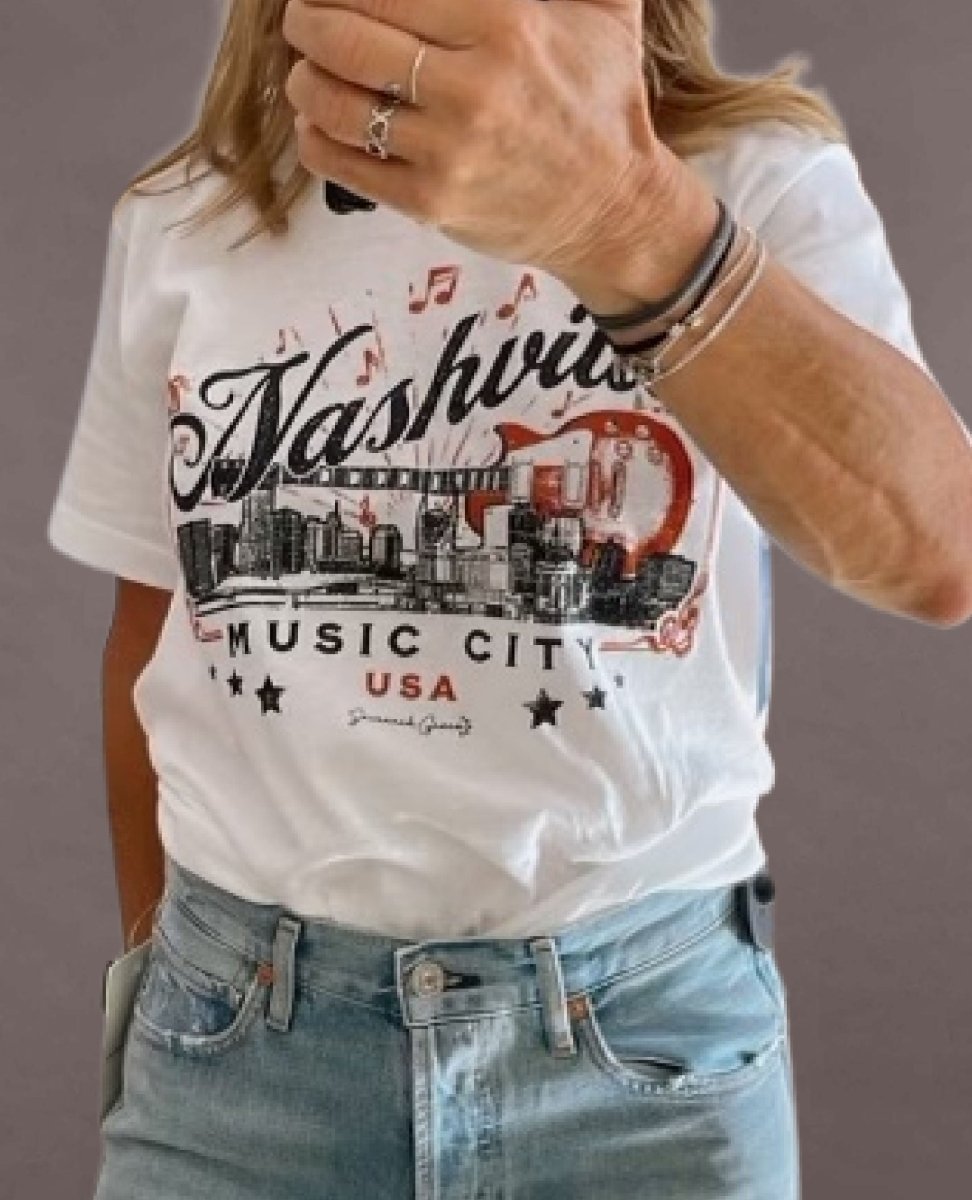 Nashville Vintage White Unisex Tee - miamidrugpossession