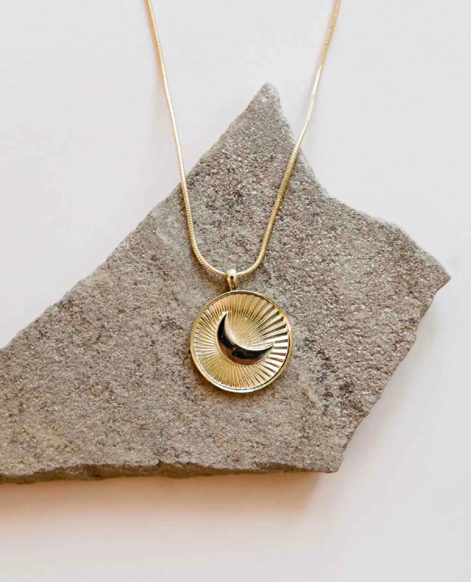 Necklace Crescent Moon Coin - miamidrugpossession