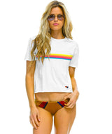 Neon Rainbow Stripe Boyfriend Tee - miamidrugpossession