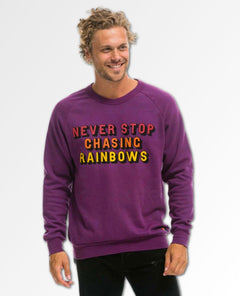 Never Stop Chasing Rainbows Crew Plum - miamidrugpossession