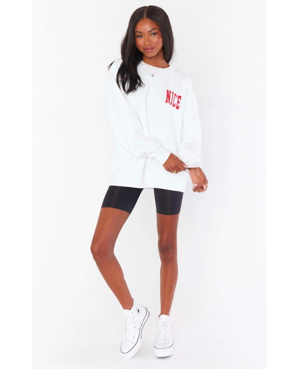 Nice White Holiday Sweatshirt - miamidrugpossession