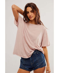 Nina Short Sleeve Tee Cashmere - PINK ARROWS