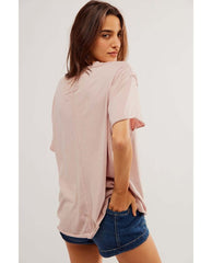 Nina Short Sleeve Tee Cashmere - PINK ARROWS