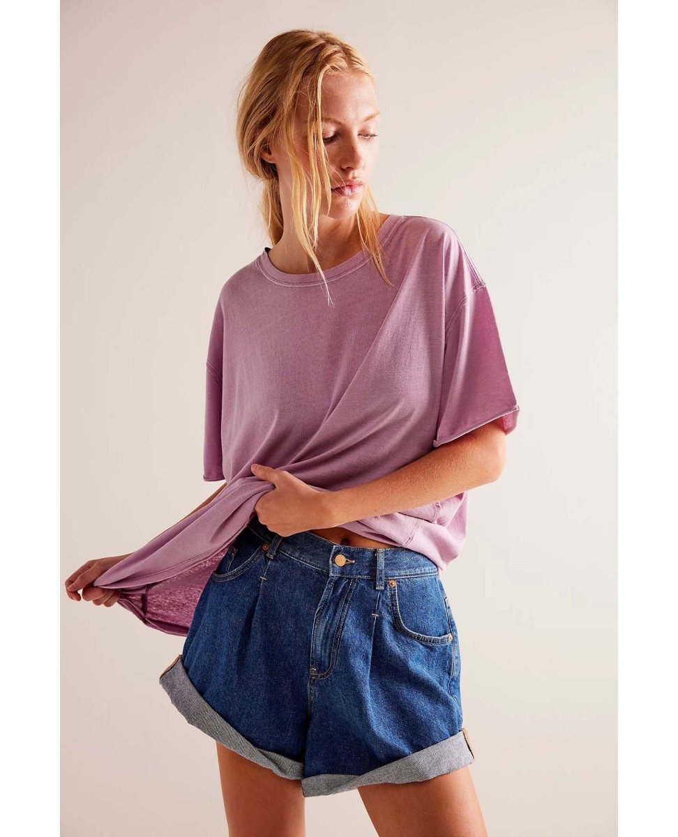 Nina Short Sleeve Tee Mauve Mousse - PINK ARROWS