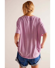 Nina Short Sleeve Tee Mauve Mousse - PINK ARROWS