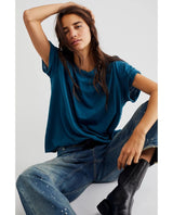 Nina Short Sleeve Tee Navy Patina - miamidrugpossession