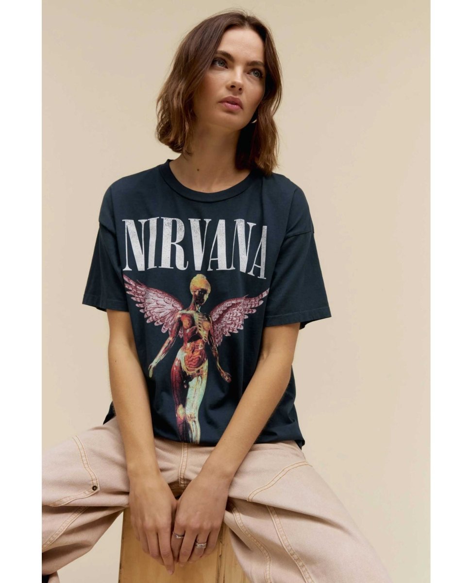 Nirvana In Utero Tee Vintage Black - PINK ARROWS