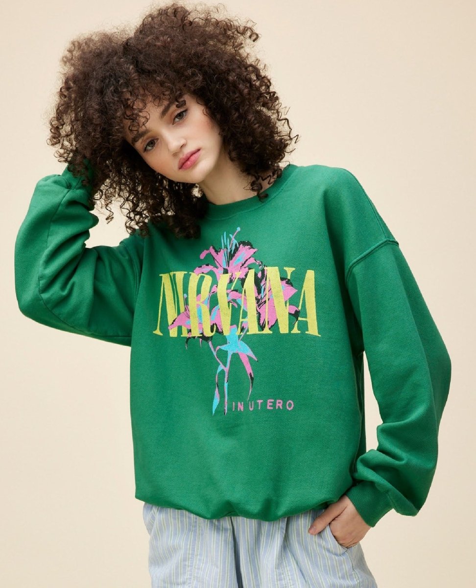 Nirvana Lilies Jade Sweatshirt - miamidrugpossession