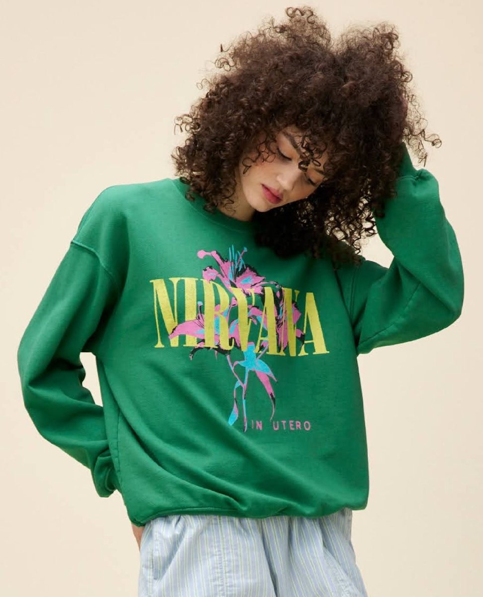 Nirvana Lilies Jade Sweatshirt - miamidrugpossession