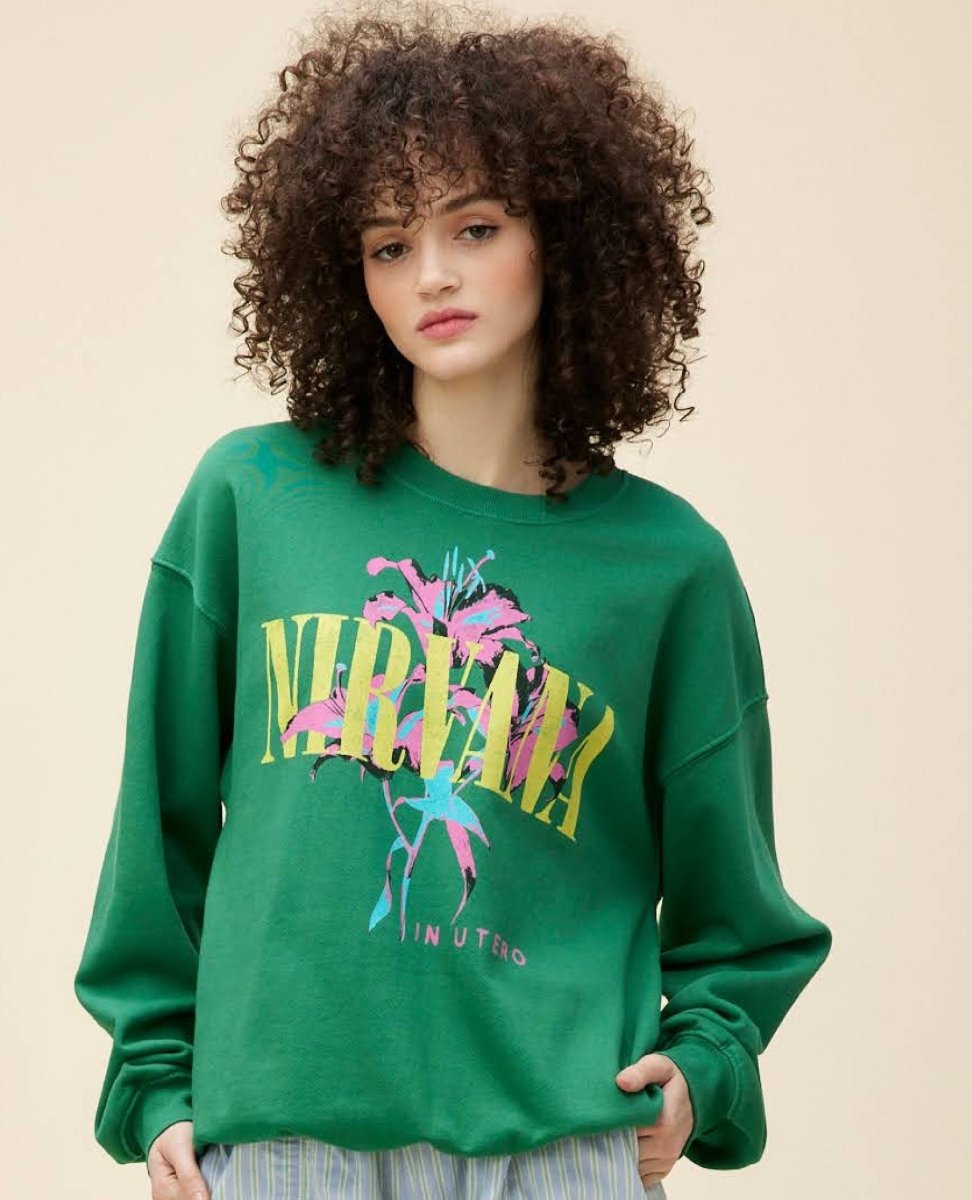 Nirvana Lilies Jade Sweatshirt - PINK ARROWS