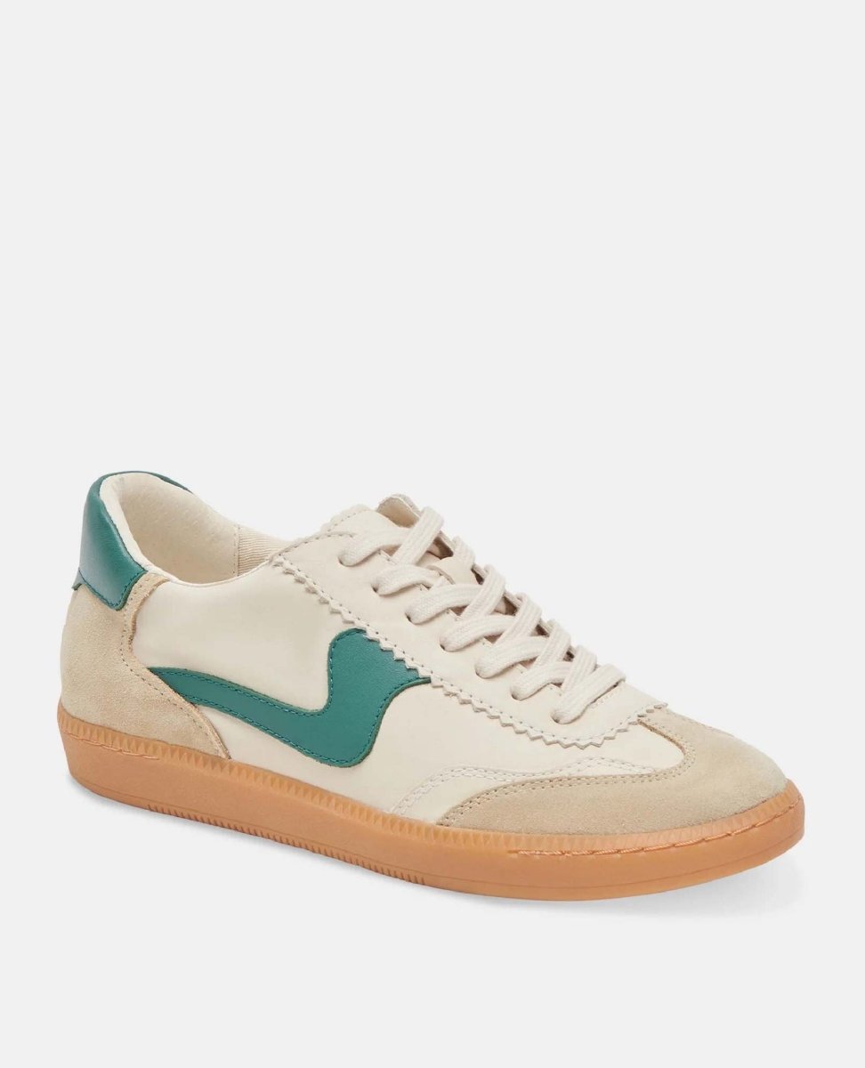 Notice White Green Leather Sneakers - miamidrugpossession