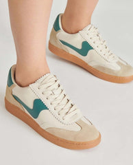 Notice White Green Leather Sneakers - PINK ARROWS